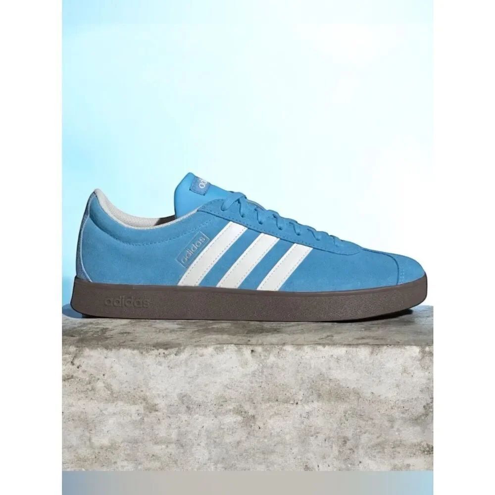 adidas VL Court 2.0 Semi Blue Burst Core White Gum US 7.5